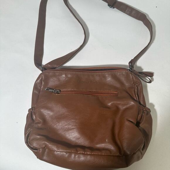 Volganik Rock Brown Leather Shoulder Bag with Slouchy Design - Picture 2 of 6